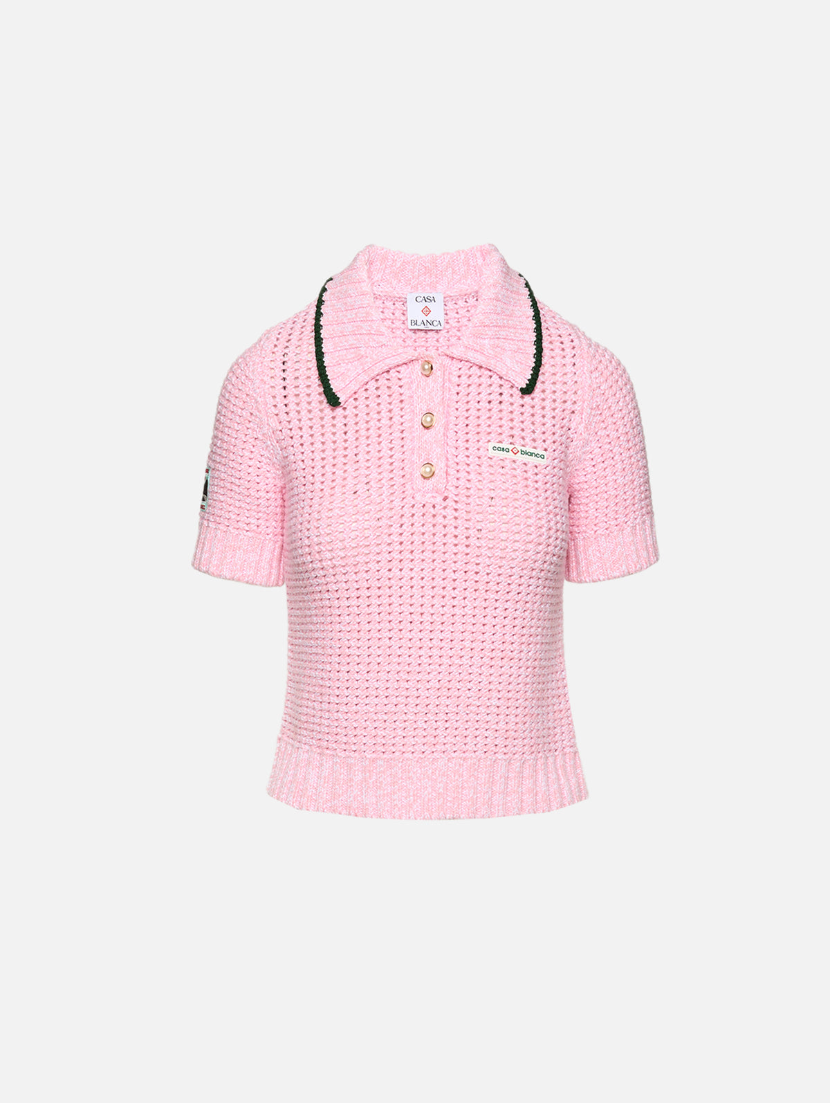 Mouline Polo Shirt,CASABLANCA,PINK,Image 1
