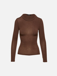 Jade Long Sleeve Top,ELYSEWALKER LABEL,ESPRESSO,Image 1