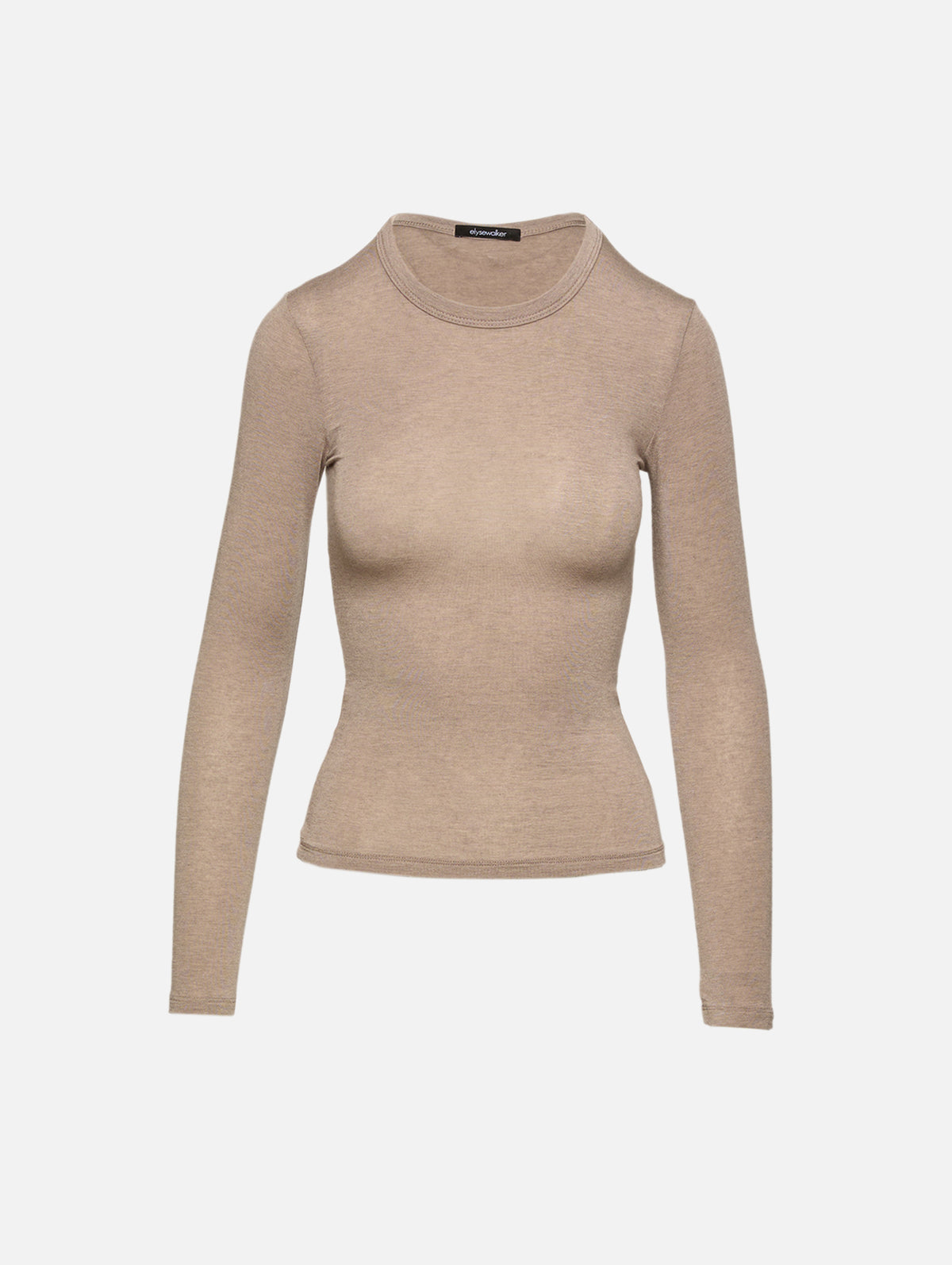 Jade Long Sleeve Top,ELYSEWALKER LABEL,MUSHROOM,Image 1