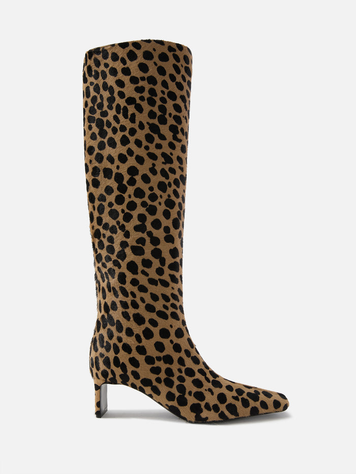 Ona Knee High Boot 55mm,KHAITE,CAMEL/BLACK,Image 1