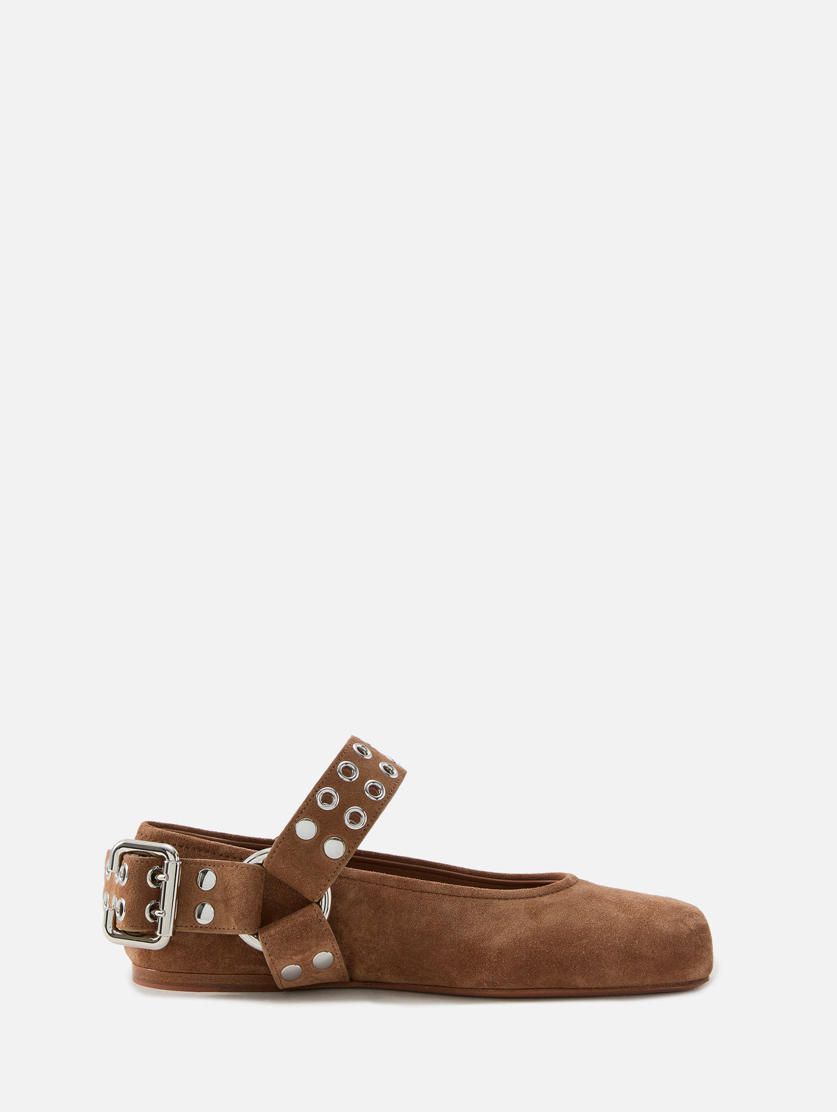 Ballet Flat,ALAIA,UMBER,Image 1