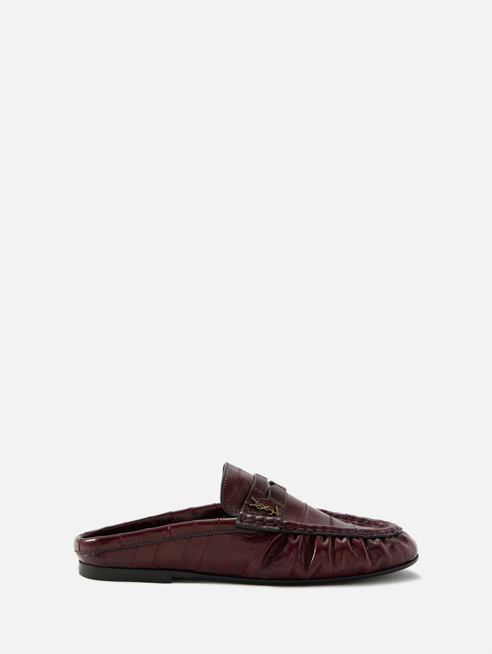 Peg Mocassin Mule,SAINT LAURENT,DEEP BORDEAUX,Image 1