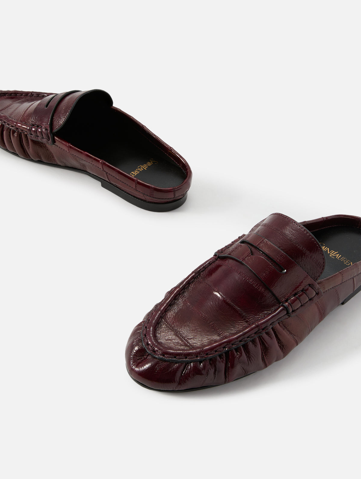 Peg Mocassin Mule,SAINT LAURENT,DEEP BORDEAUX,Image 2