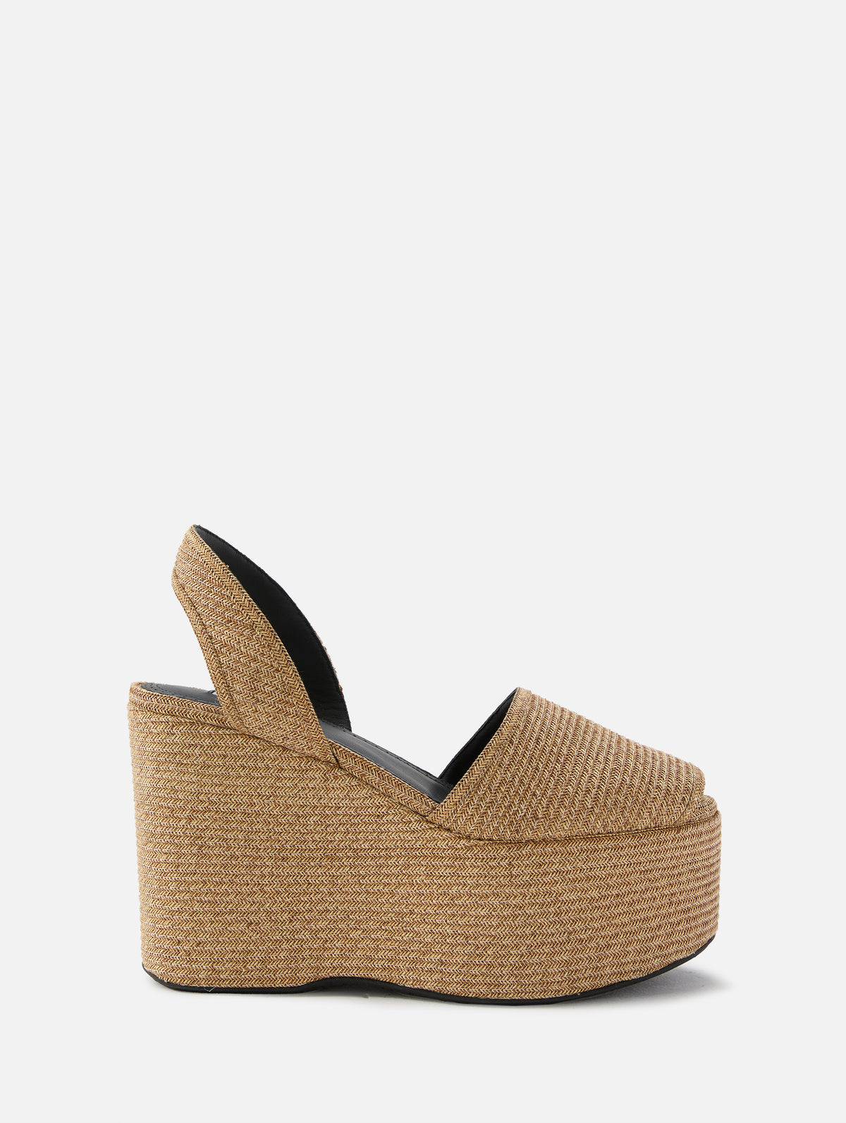 Straw Slingback Wedge,ALAIA,NATUREL,Image 1