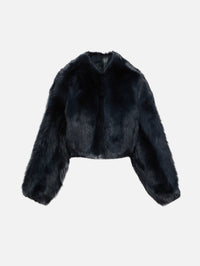 Cropped Shearling Jacket,PETAR PETROV,PETROL,Image 1