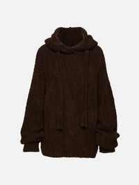 Cropped Hooded Jumper,PETAR PETROV,COFFEE,Image 1