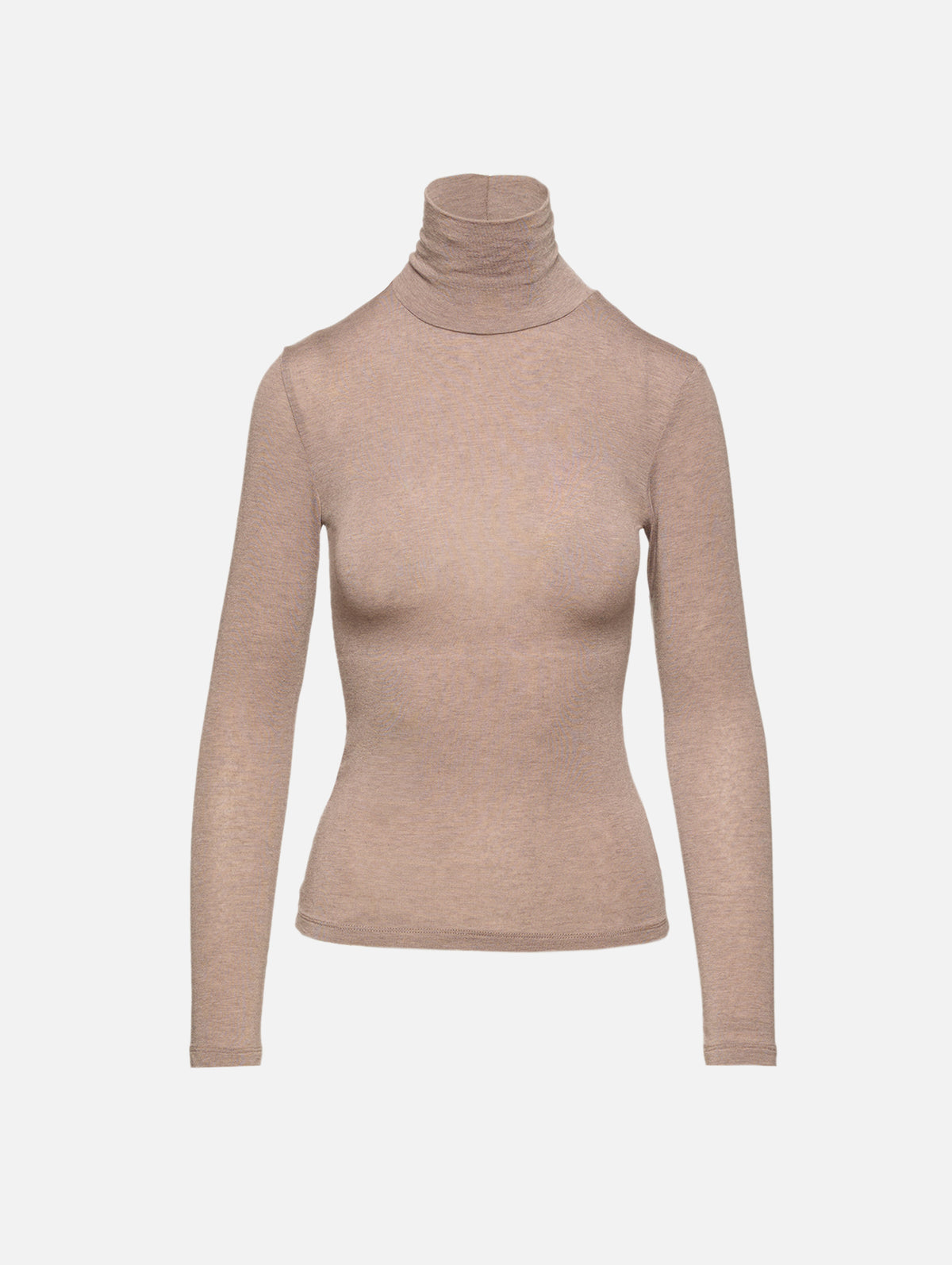 Jade Turtleneck Top,ELYSEWALKER LABEL,MUSHROOM,Image 1