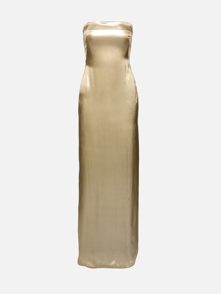 Laminated Bandeau Dress | GALVAN | elysewalker White GOLD / FR 34