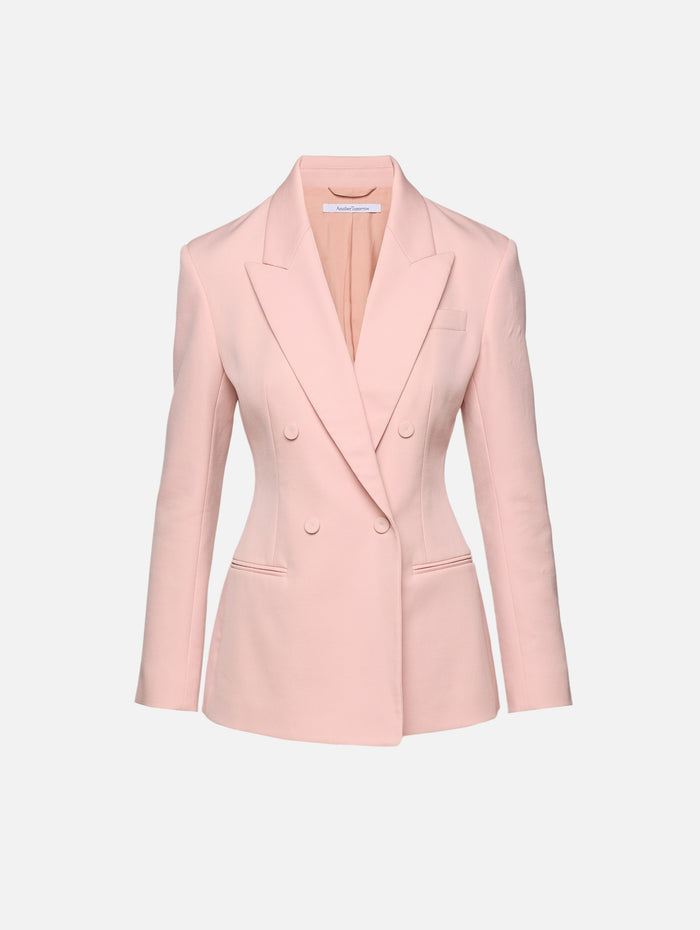 Tailored Double Breasted Jacket,ANOTHER TOMORROW,LOTUS PINK,Image 1
