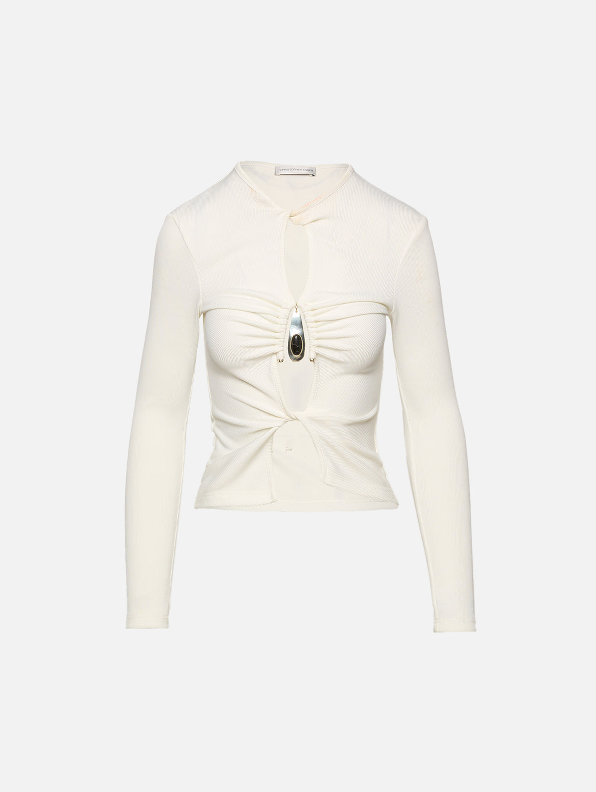 Crystal Pendant Open Twist Top,CHRISTOPHER ESBER,WHITE,Image 1