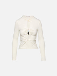 Crystal Pendant Open Twist Top,CHRISTOPHER ESBER,WHITE,Image 1