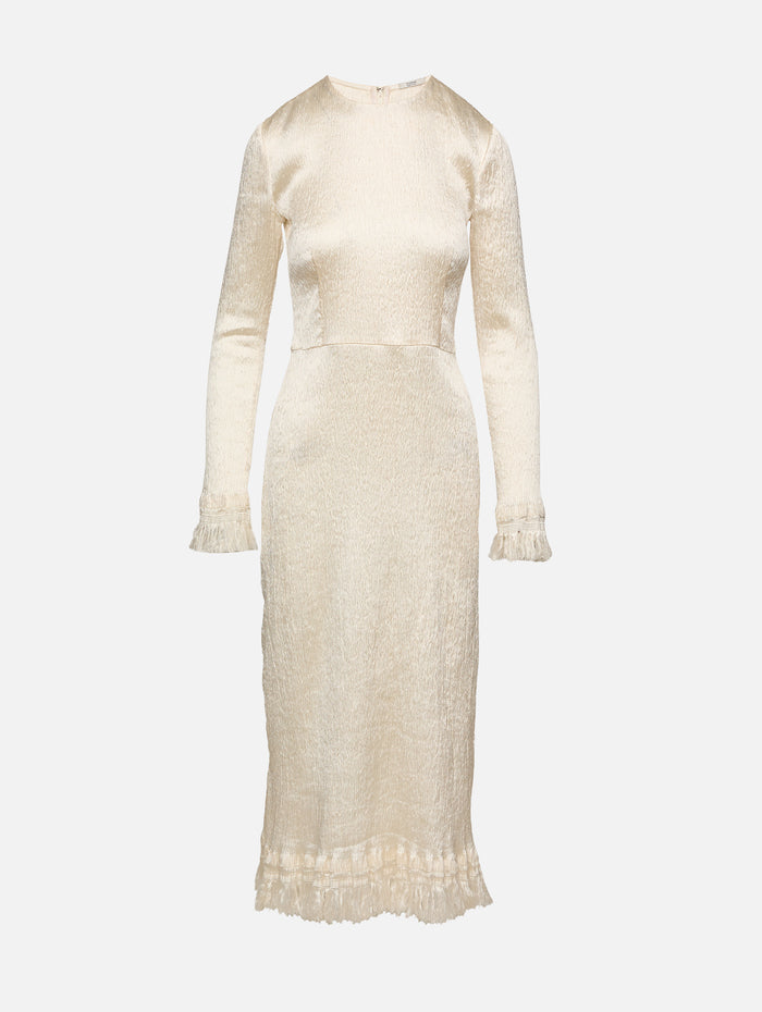 Mina Frayed Edge Dress,FFORME,CREAM,Image 1