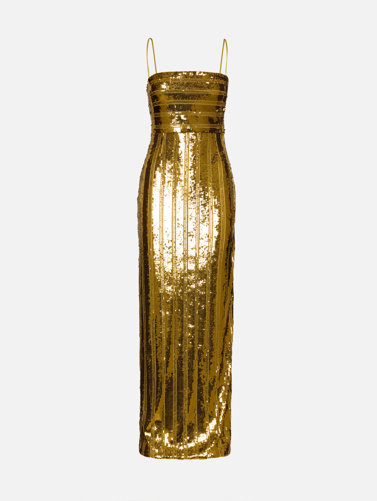 Stargaze Bandeau Dress,GALVAN,MUSTARD,Image 1