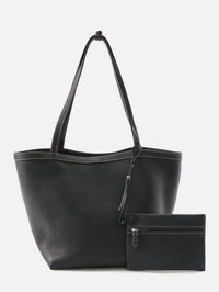 Three Stitch Park Tote,THE ROW,BLACK,Image 3