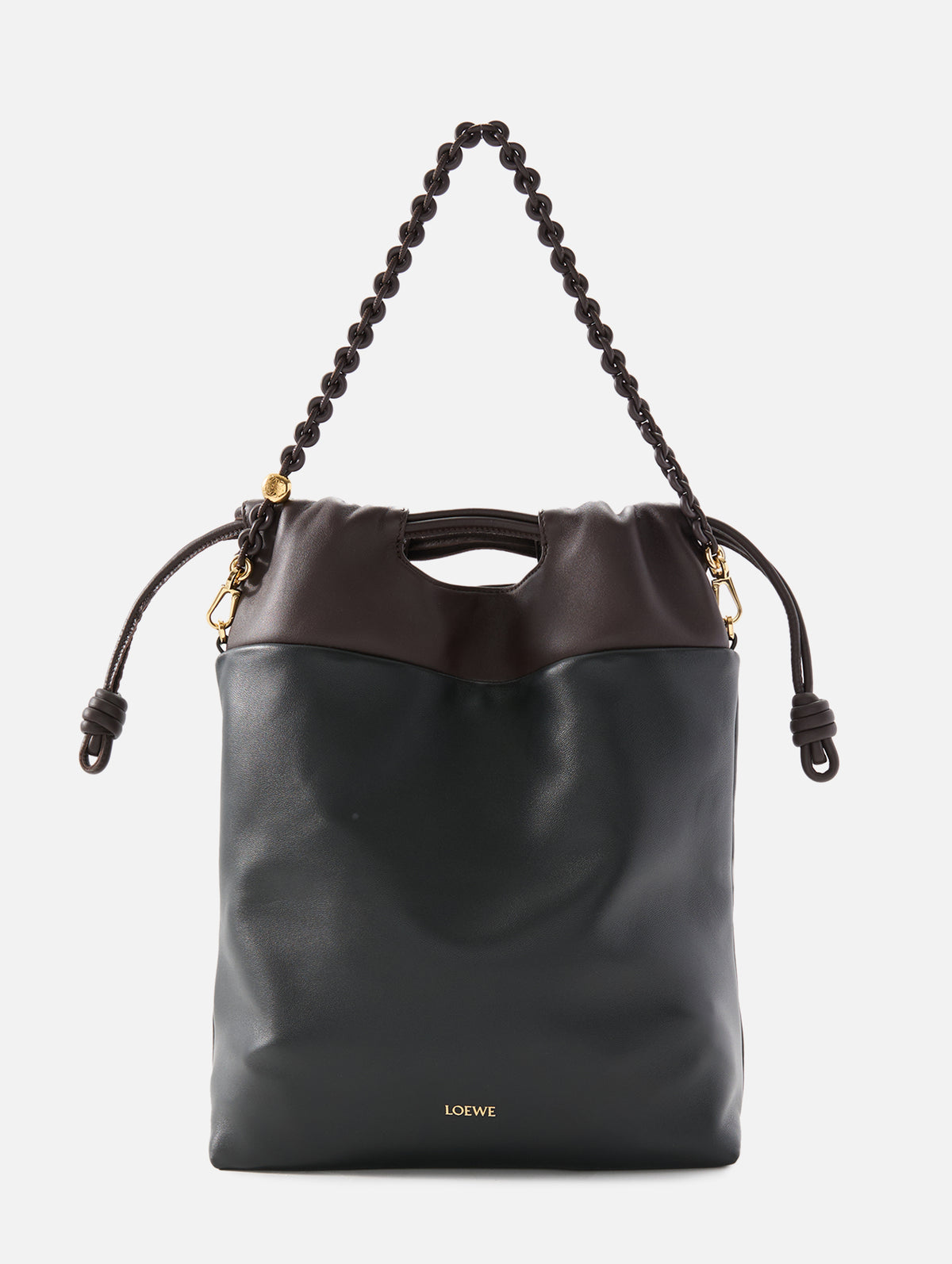 Flamenco Tote,LOEWE,BLACK/BROWN,Image 1