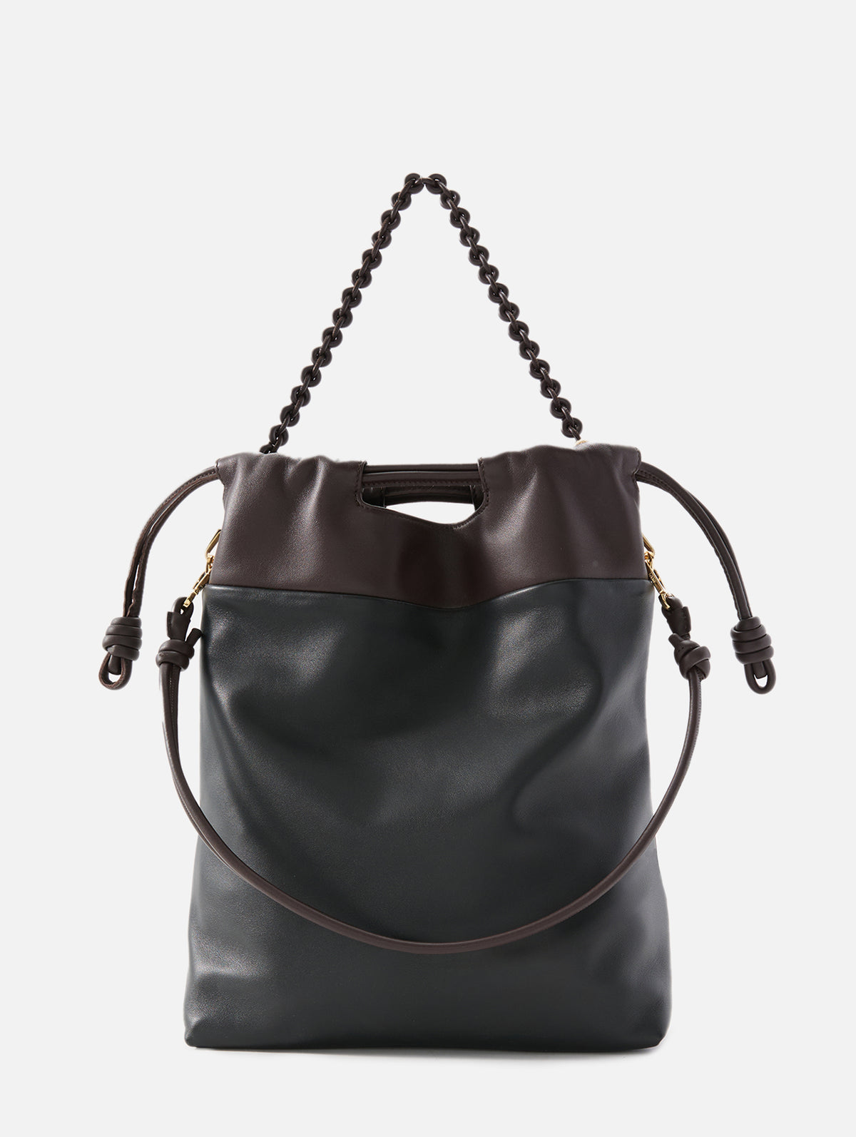 Flamenco Tote,LOEWE,BLACK/BROWN,Image 3