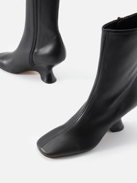 Curved Heel Bootie,DRIES VAN NOTEN,BLACK,Image 2