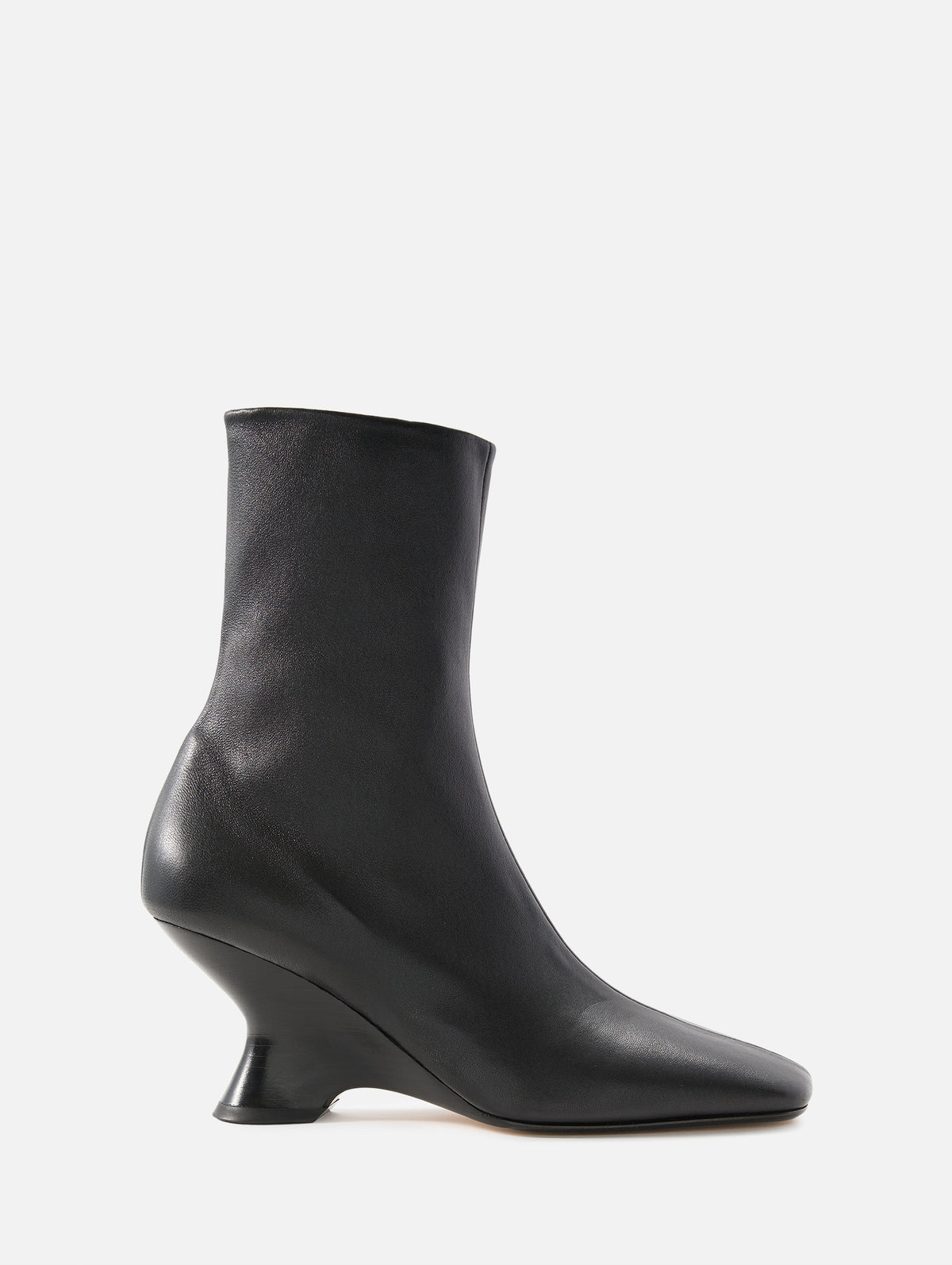 Curved Heel Bootie,DRIES VAN NOTEN,BLACK,Image 1