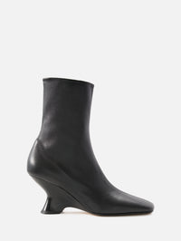 Curved Heel Bootie,DRIES VAN NOTEN,BLACK,Image 1