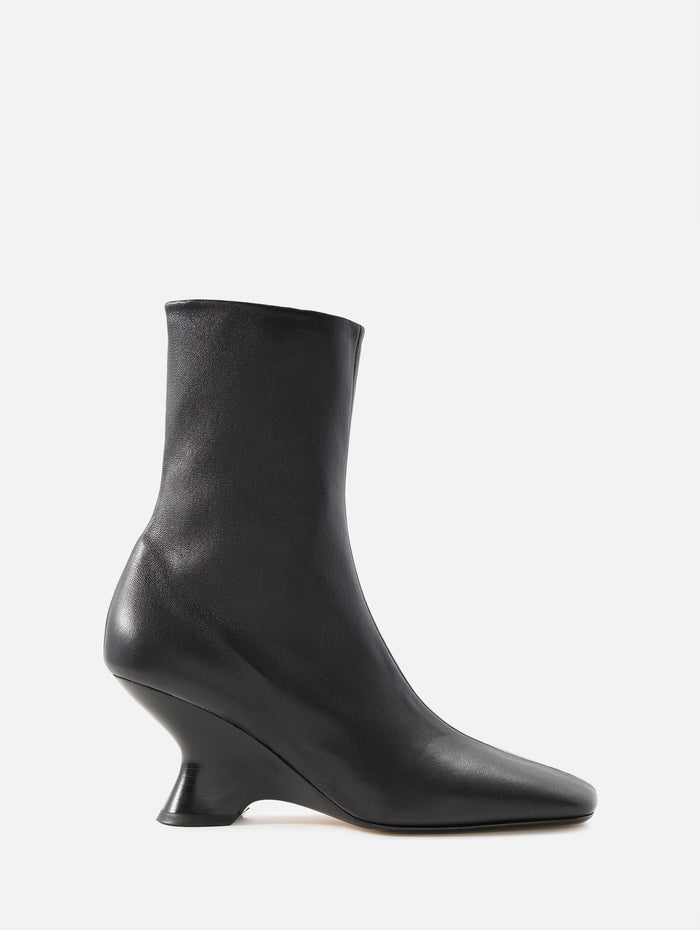 Curved Heel Bootie,DRIES VAN NOTEN,BLACK,Image 1