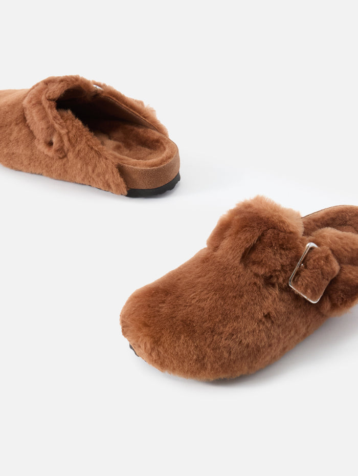 Boston Shearling 1774 Slide,BIRKENSTOCK,CARAMEL,Image 1