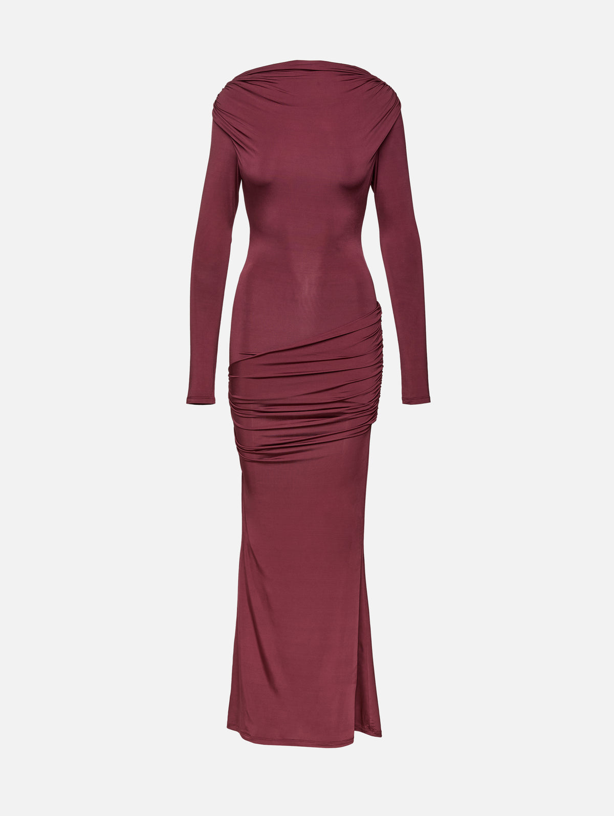 Draped Jersey Dress,PARIS GEORGIA,OXBLOOD,Image 1