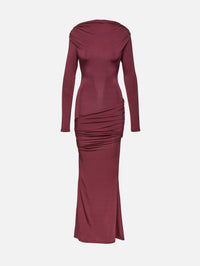 Draped Jersey Dress,PARIS GEORGIA,OXBLOOD,Image 1
