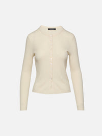 Avery Ribbed Cardigan,ELYSEWALKER LABEL,IVORY,Image 1