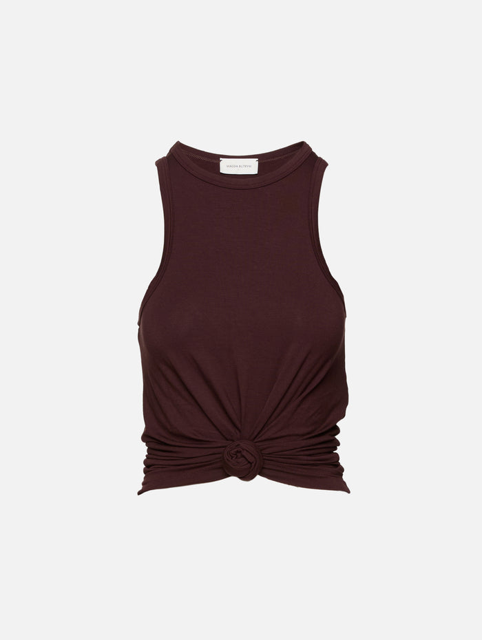 Knot Tank Top,MAGDA BUTRYM,BROWN,Image 1