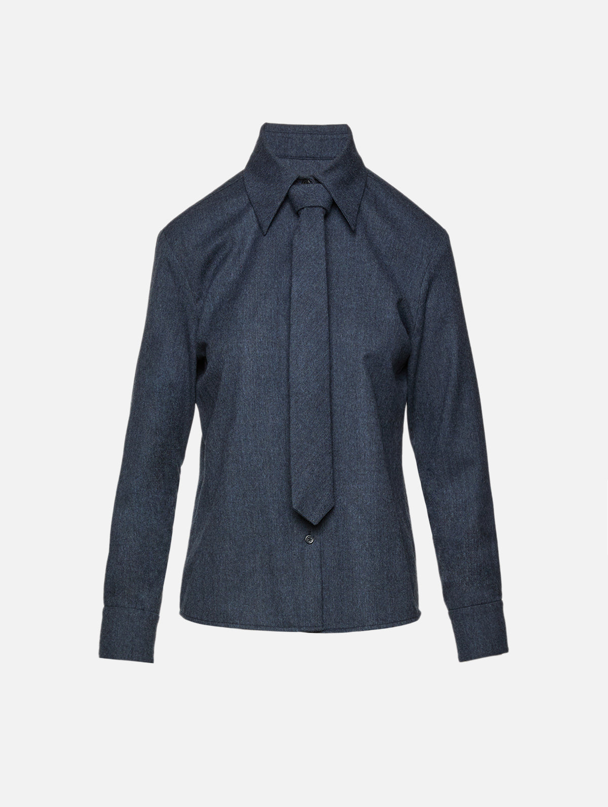 Billie Tie Blouse,KALLMEYER,HEATHER NAVY,Image 1