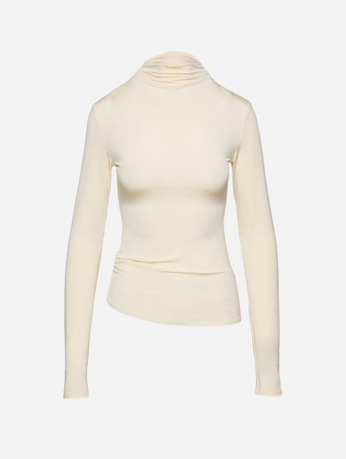 Asymmetric Long Sleeve Tee,PARIS GEORGIA,CREAM,Image 1