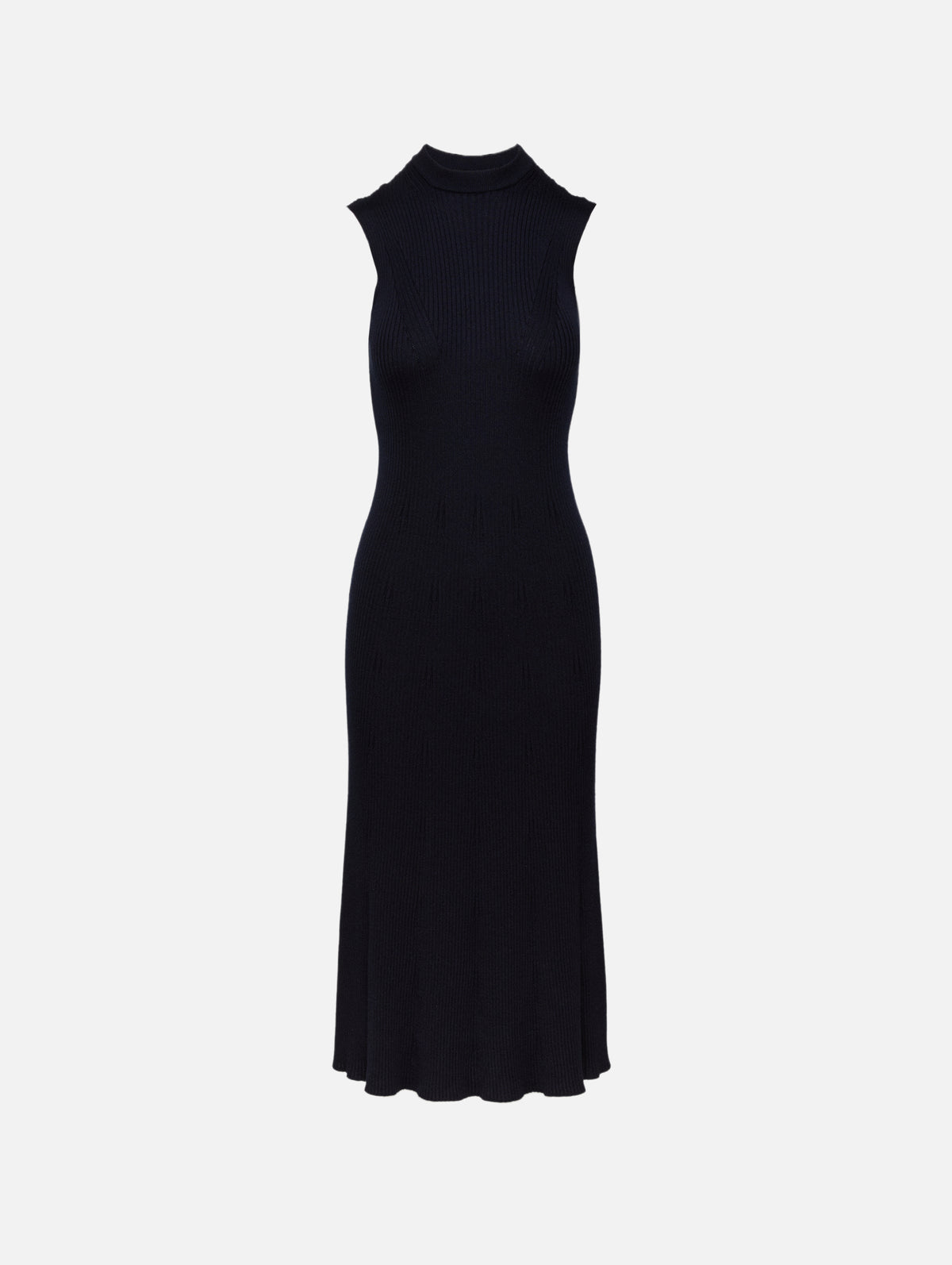Ribbed Sleeveless Long Dress,SASUPHI,NAVY,Image 1
