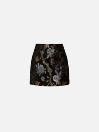 Floral Skirt,CHLOÉ,MULTI BLACK,Image 1