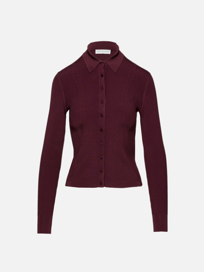 Tielt Cardigan,DRIES VAN NOTEN,BURGUNDY,Image 1