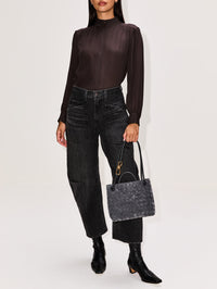 Revi Blouse,NILI LOTAN,CHOCOLATE BROWN,Image 2