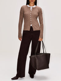 Avery Ribbed Cardigan,ELYSEWALKER LABEL,IVORY,Image 8