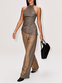 Twist Trouser,MIMCHIK,HOUNDSTOOTH BEIGE,Image 3