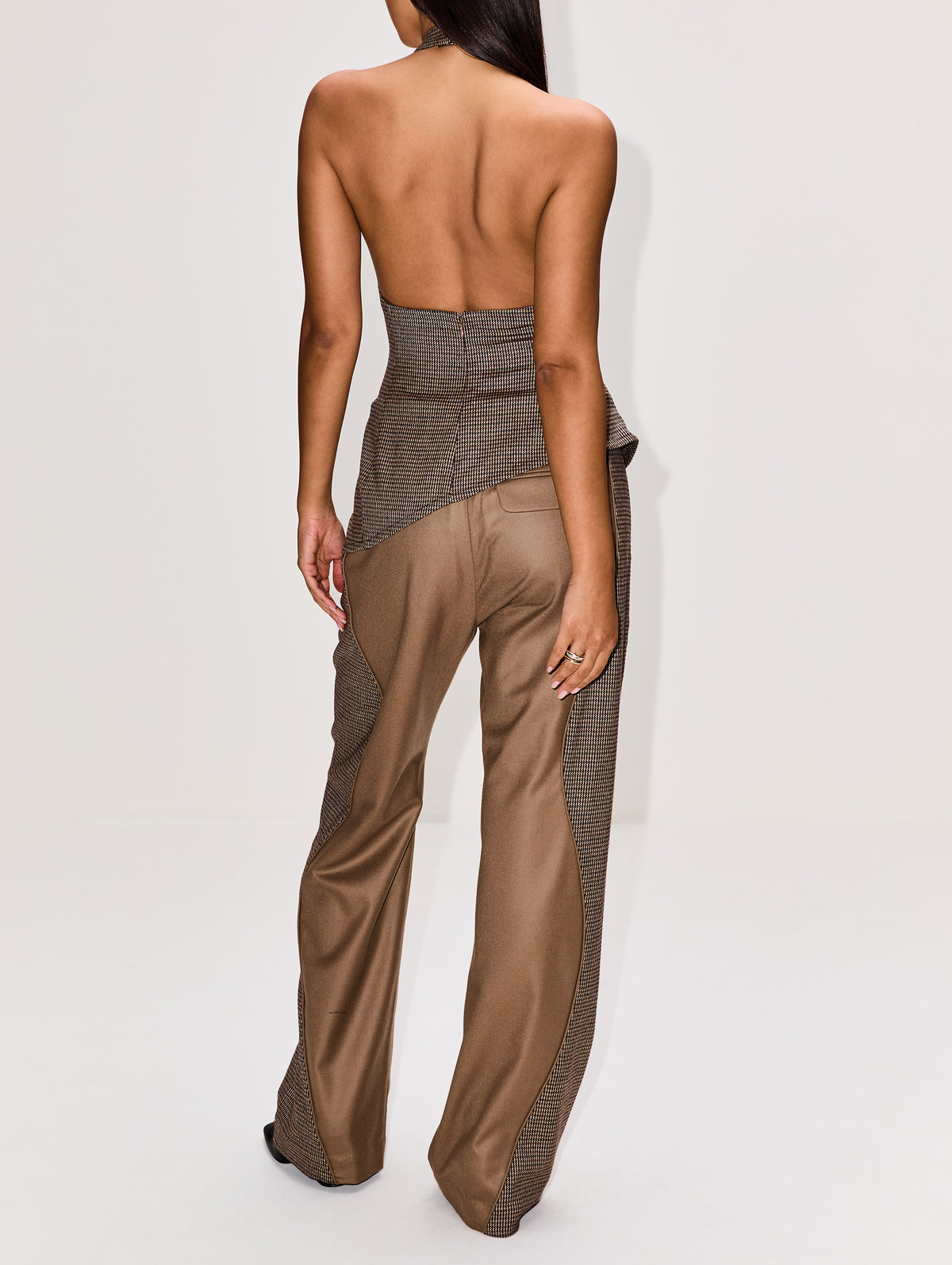 Twist Trouser,MIMCHIK,HOUNDSTOOTH BEIGE,Image 4