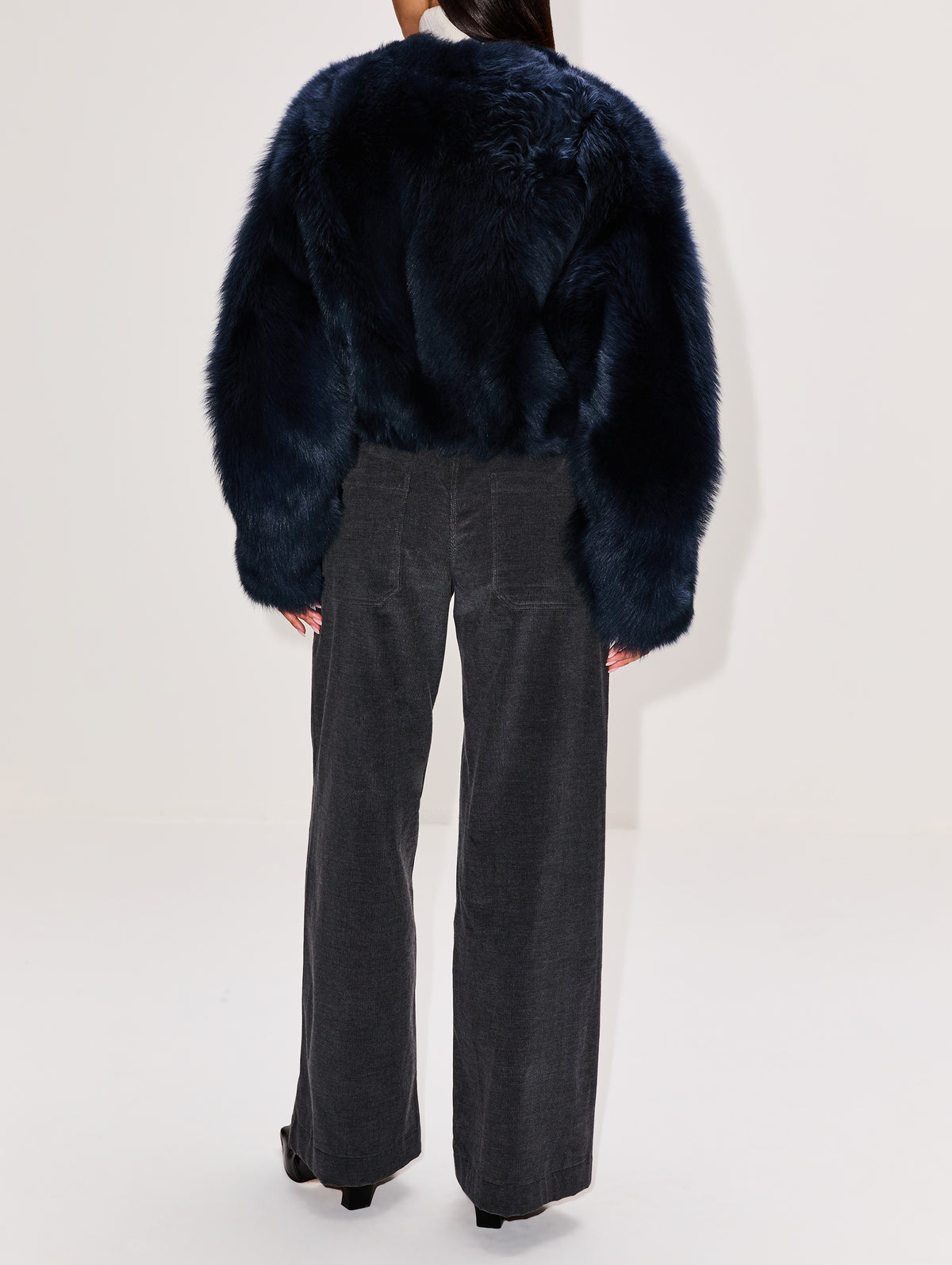Cropped Shearling Jacket,PETAR PETROV,PETROL,Image 3