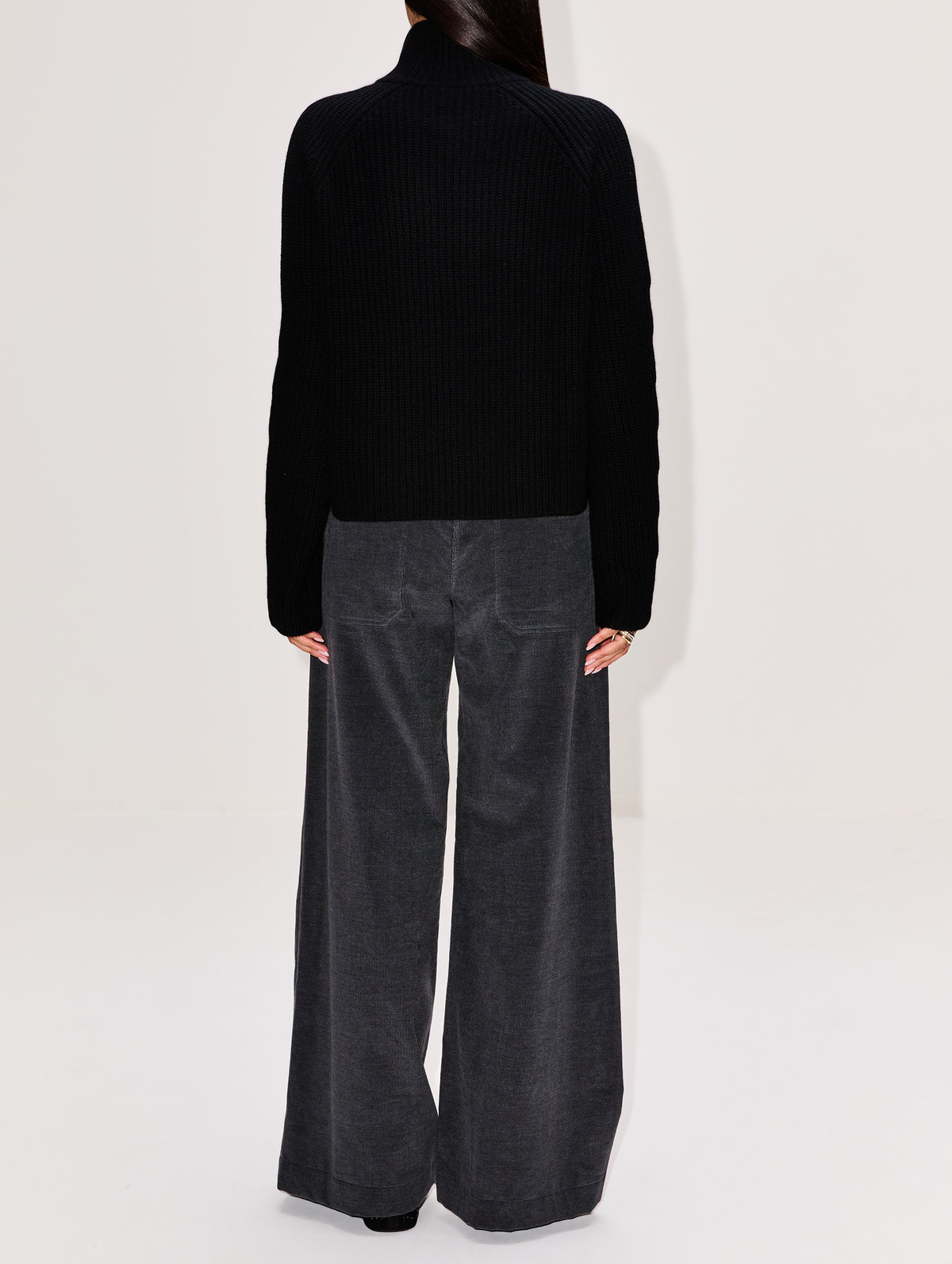 Sadie Zip Cardigan,LISA YANG,BLACK,Image 3