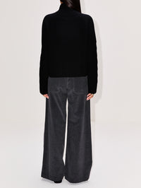 Sadie Zip Cardigan,LISA YANG,BLACK,Image 3