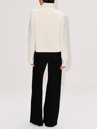 Sadie Zip Cardigan,LISA YANG,CREAM,Image 3