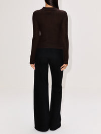 Shrunken Polo Top,GUEST IN RESIDENCE,BURNT COCOA,Image 3