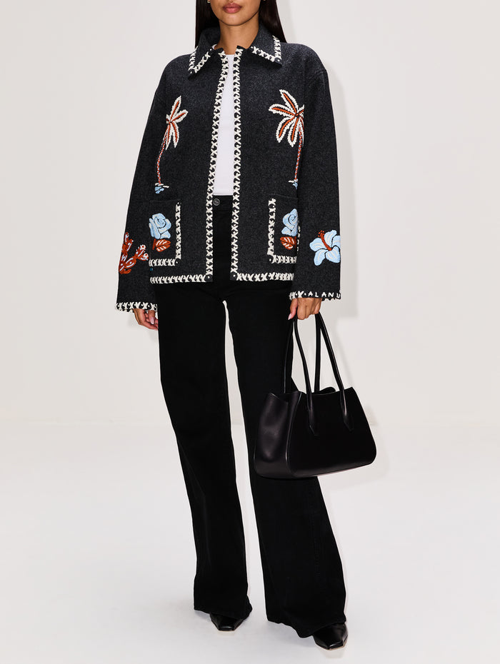 Remember Me Jacket,ALANUI,CHARCOAL/MULTI,Image 1