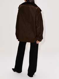 Zipped Funnel Jacket,TOTÉME,BARK,Image 3