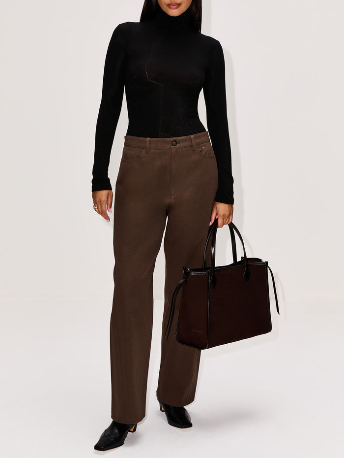 Tailored Twisted Trouser,TOTÉME,PEPPER,Image 1