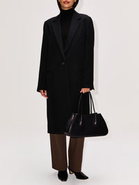 Classic Tailored Coat,TOTÉME,BLACK,Image 2