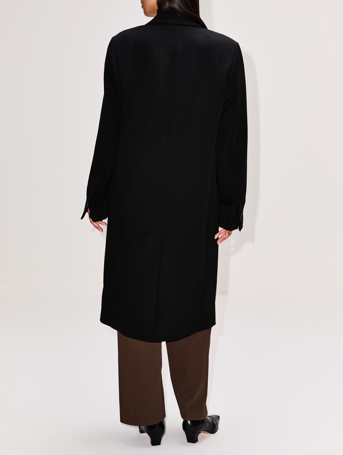 Classic Tailored Coat,TOTÉME,BLACK,Image 3