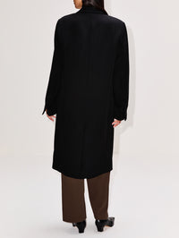 Classic Tailored Coat,TOTÉME,BLACK,Image 3