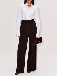 Flat Front Trouser,CHRISTOPHER JOHN ROGERS,PUMPERNICKEL,Image 2